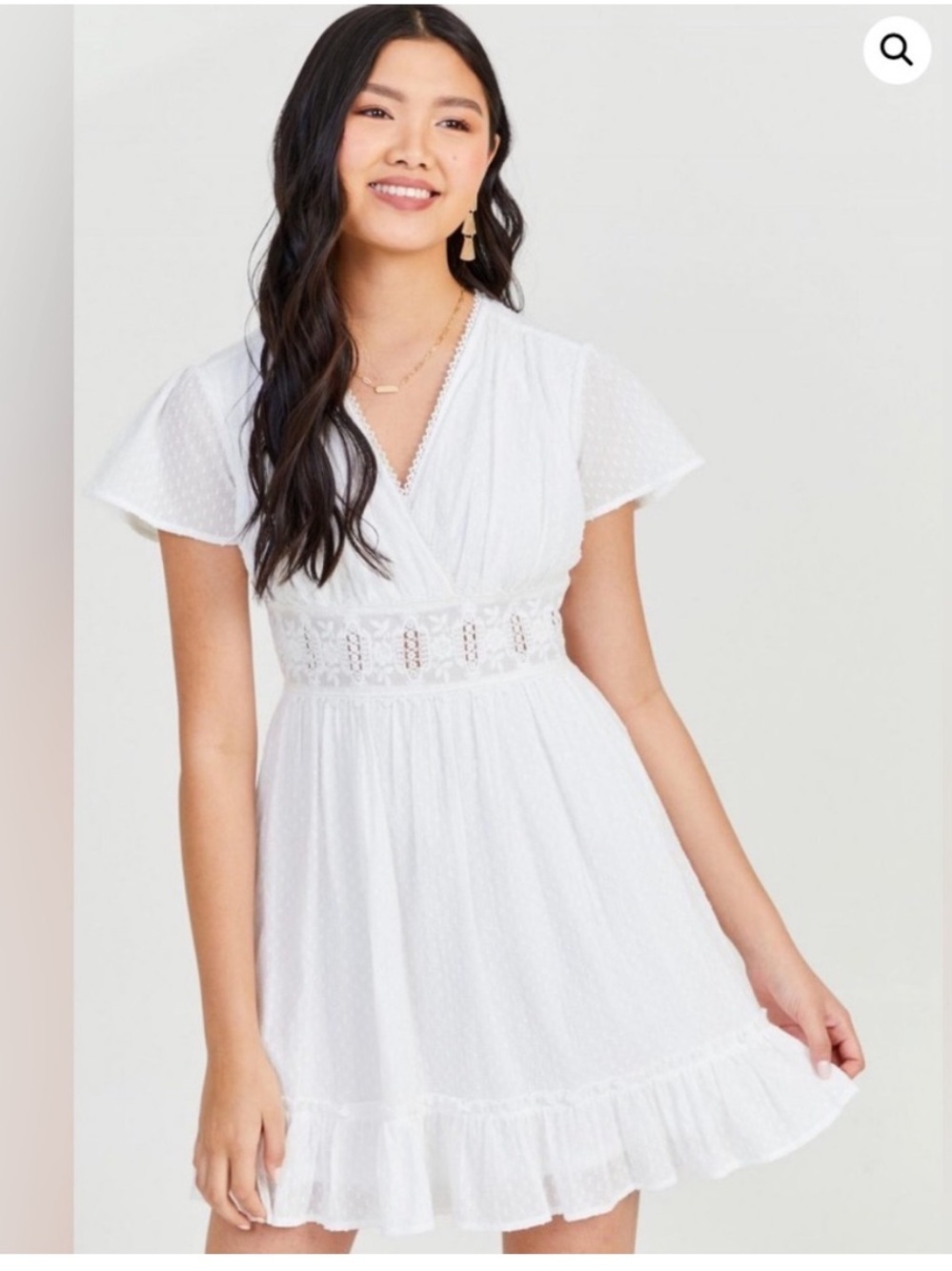 Altar'd State White Eyelet Lace Mini Dress